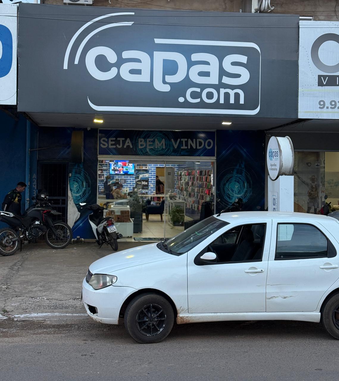 Fachada da loja capas.com em Jaru